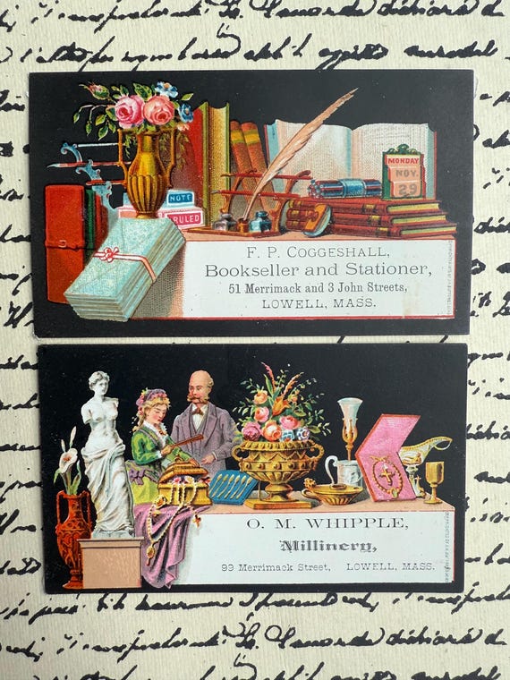 Rare 1870s Victorian Trade Cards  Antique Buffords Sons Chromolithographs