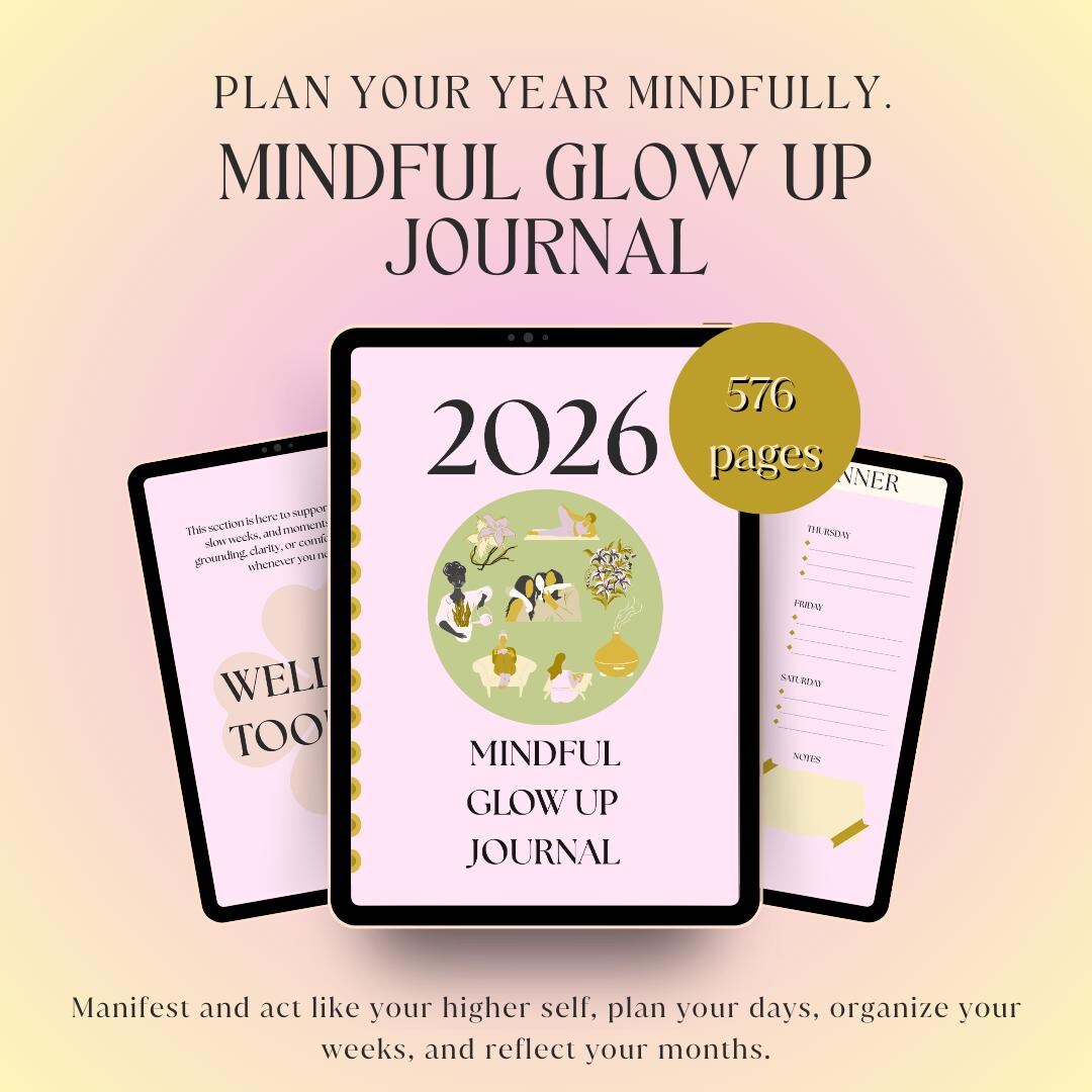 2026 Mindful Glow up Journal | Digital Wellness Planner (PDF Download ...