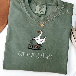 Funny SPED Teacher IEP Shirt, Goose Bike Gift, Special Education Caseload Tee, Off to Write IEPs Sweater, Case Manager Humor SPED.