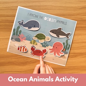 Printable Montessori Ocean Animals Activity for Toddlers and Preschool Learning
