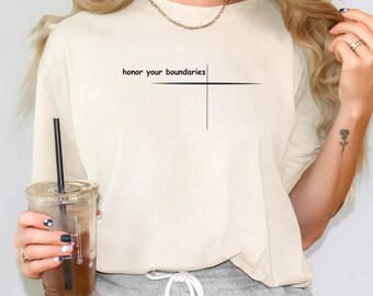 Honor Your Boundaries | Motivational Tees | Mental Health Tshirts | Positivity Tshirts | Minimalist Tee