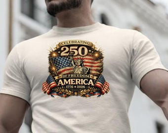 アメリカ建国250周年記念｜アメリカ建国250周年、自由の250年を記念したアメリカTシャツ、愛国旗、鷲、250周年記念Tシャツ、独立記念、ギフトTシャツ、250