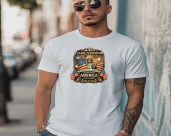 アメリカ独立250周年記念、アメリカ建国250周年記念、ストリートウェアグラフィックTシャツ、ギフトシャツ、2026年Tシャツ