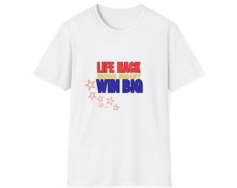 ライフハックグラフィックTシャツ：ユニセックスソフトスタイルリングスパンコットンTシャツ