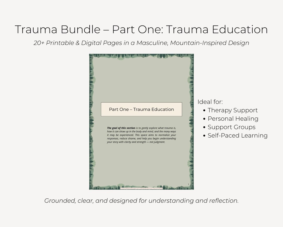 Trauma Bundle Part 1 – Trauma Education Workbook (masculine/mountain ...
