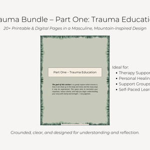 Trauma-Bundle-Teil 1 - Trauma Edukation Workbook (männlich/bergig) | 20+ Seite druckbare & digitale PDF | Therapie, Heilung, Selbstreflektion