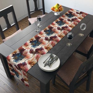 Elegant Floral Table Runner for Dining Table Decor, Boho Home Accent, Special Occasions and Everyday Use