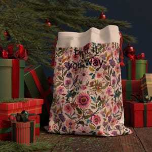 Floral Gift Bag - Eco-Friendly Party Favor, Bridesmaid Gift, Birthday Bag, Holiday Packaging, Wedding Souvenir