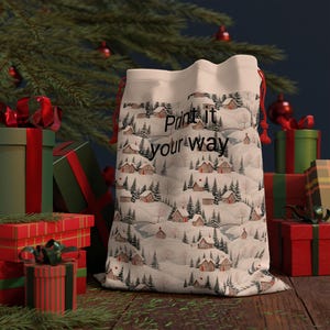 Charmant cadeauzakje voor de feestdagen | Aanpasbaar printontwerp, milieuvriendelijk, perfect voor kerstmis, verjaardagen, feesten en speciale gelegenheden