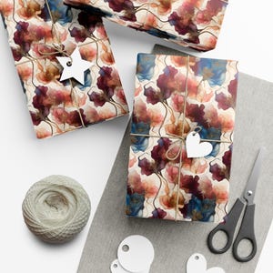 Elegant Floral Gift Wrap Papers | Unique Wrapping for Any Occasion, Birthday, Wedding, Holiday, Eco-Friendly Wrapping