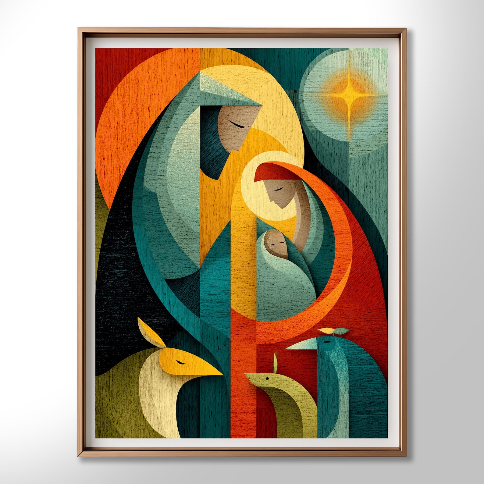 Nativity Scene Wall Art, Holy Family Christmas Print, Modern Art - Etsy