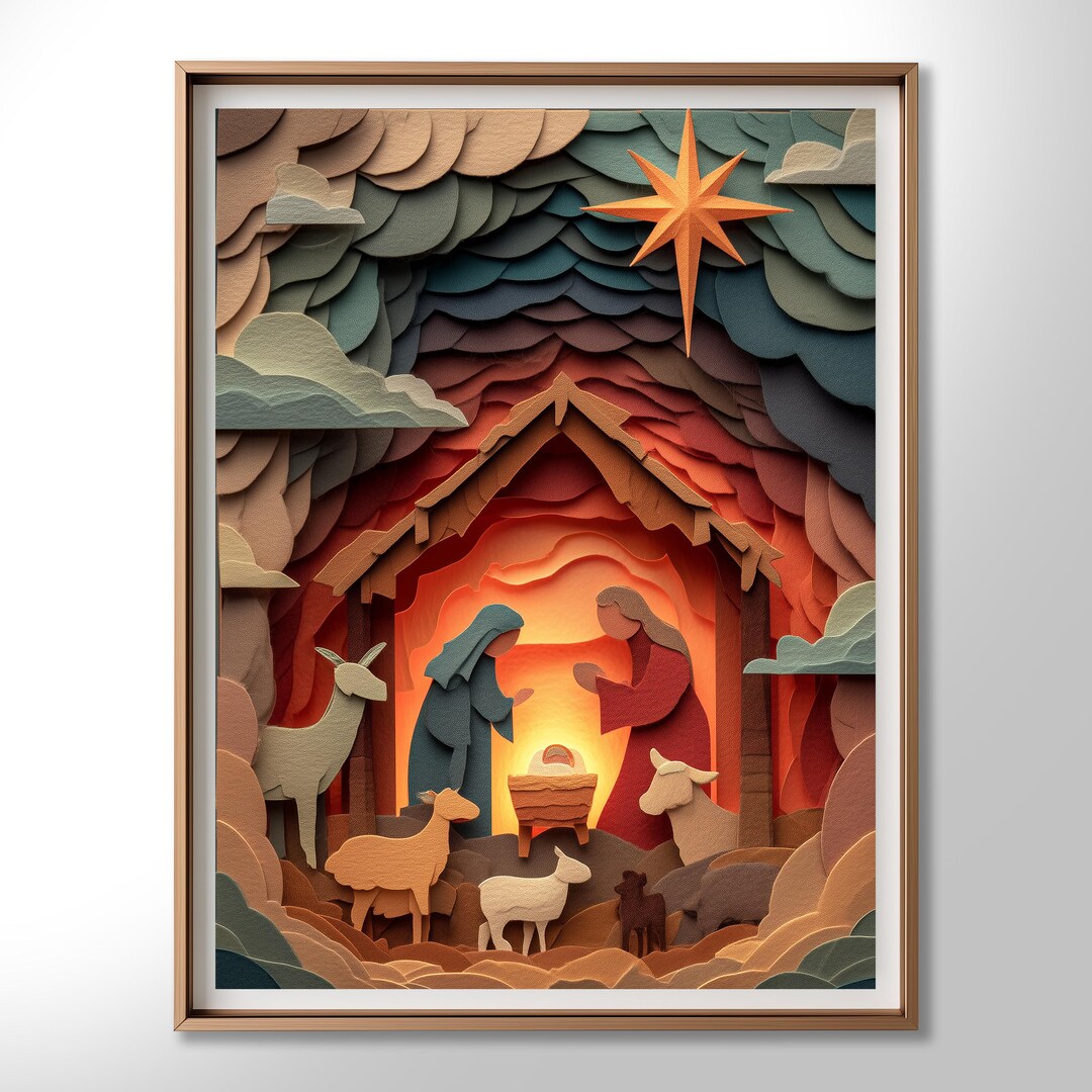 Nativity Scene Wall Art, Holy Family Christmas Print, Printable Art - Etsy