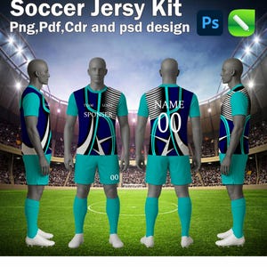 Custom Soccer Jersey Mockup: Editable Sportswear Design Template