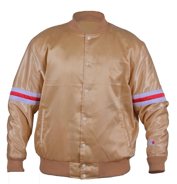 Gold Satin Varsity Jacket Women Retro Bomber Vintage Letterman Streetwear Y2K Fashion Coat Gift