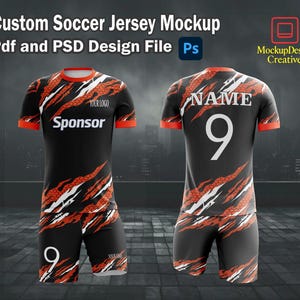 Custom Soccer Jersey Mockup: Editable Football Kit Design (Digital Download)