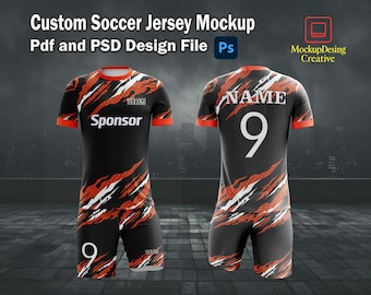 Custom Soccer Jersey Mockup: Editable Football Kit Design (Digital Download)