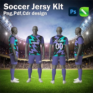 Custom Soccer Uniform Set: Green & Navy Brush Stroke Jersey, Personalized Team Kit