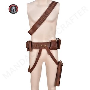 Boba Fett 1313 Premium Mandalorian Starwars  boba Fett Mandolier Belt 1313 Updated Edition High-Quality Leather Belt  With Holster