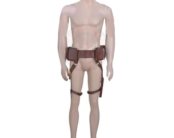 Cinturón y funda de cuero de Boba Fett, cosplay de Star Wars, accesorio de disfraz de cazarrecompensas mandaloriano