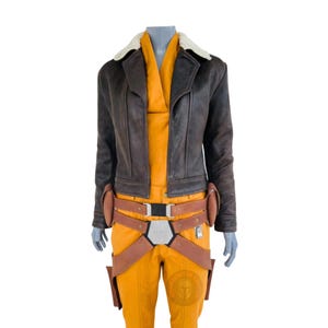 Sabine Wren Costume-Mandalorian Star wars Sabine Wren Suit - Women Leather Jacket - Sabine Wren Leather Belt Cosplay Costume Halloween
