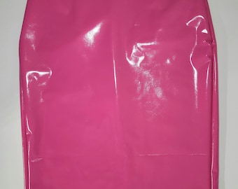 M Pink PVC Pencil Skirt from Artifice Clothing (half price sample in darker fuschia pink PVC)