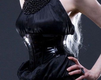 S PVC angled Corset belt 23"for 26-27 waist - Artifice Clothing - boning (sample ready to ship)