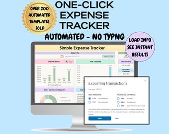 One-Click Automated Excel Expense Tracker| Instant Results | No typing | Personal Finance Template