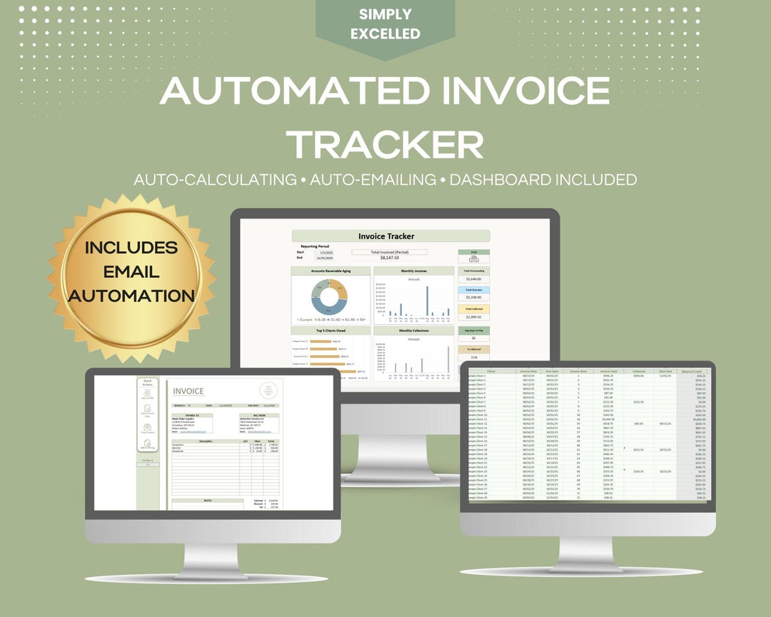 Excel Invoice Automation System | Auto-invoice, AR Log, Dashboard, PDF ...