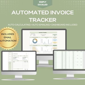 Sistema di automazione delle fatture Excel / Fatturazione automatica, registro AR, dashboard, PDF ed e-mail / Modello di contabilità per piccole imprese