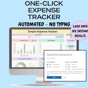 Seguimiento automatizado de gastos en Excel/Resultados instantáneos/Sin necesidad de escribir/Plantilla de finanzas personales