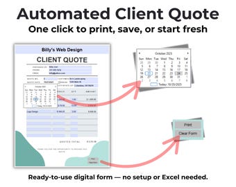 Auto-Calculating Smart Client Quote Template: Editable Smart PDF Form