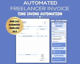 Automated Freelancer Invoice Template | Invoice Generator | One-Click Email & PDF Invoicing Tool | Freelance