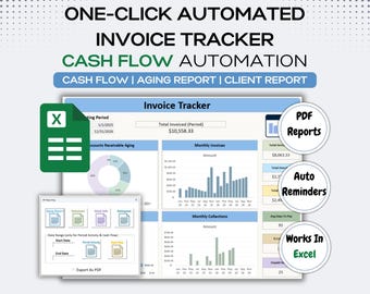 Automated Invoice Dashboard/Tracker | Cash Flow Forecast | AR Dashboard, Aging Report