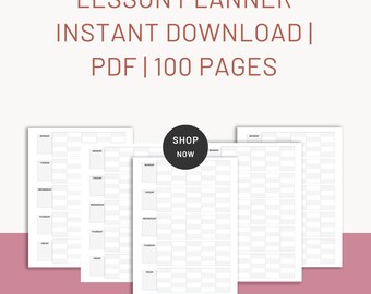 Lektionsplanerare för hemundervisning i PDF-format: Redigerbar lärarorganisatör, mall för odaterad planering på 100 sidor med omslag