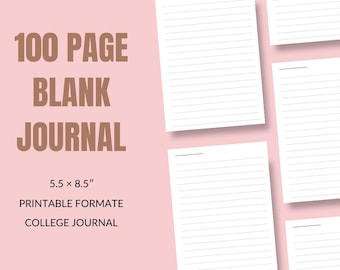 College-Ruled PDF – 100-Pages Printable College-Ruled Paper PDF Download | Digital Notebook Pages 5.5x8.5