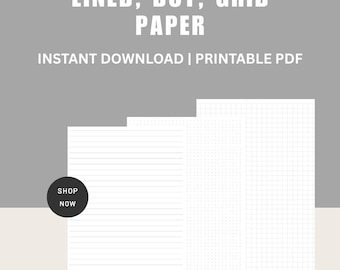 Lined Dot Grid Paper Templates Printable: A4, A5 & Letter-Size PDF Download