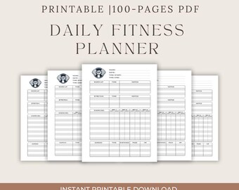 Fitnessplanerare och träningsdagbok - 100 sidor för att spåra övningar, måltider, mål och framsteg