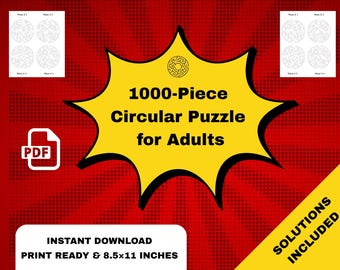 Utmanande cirkulär labyrint för vuxna – Utskrivbar svår labyrint i PDF-format, hjärnspel, pussel, aktivitetsbok för nedladdning