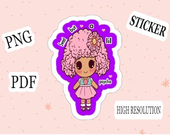 Sockerkaka PNG, digital klistermärkesnedladdning, kawaii karaktärsclipart, utskrivbar designfil för hantverk