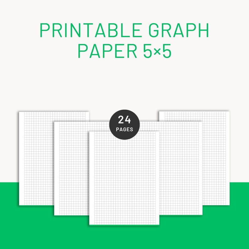 Grid Graph Template Printable PDF – 5x5 Digital Grid Paper Download for ...