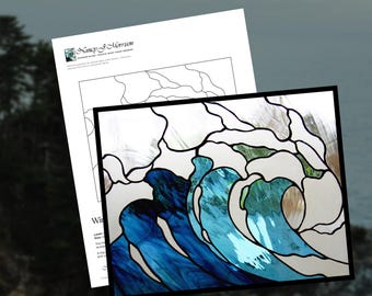 Windswept Wave: Vancouver Island Wave Stained Glass Pattern