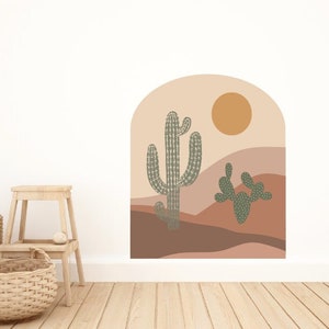 Boho Cactus Arch Wall Decal: Peel-and-Stick Wall Art