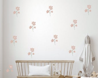 Floral Wall Decals / Flowers / Girls Room Removable Wall Decals / Peel and Stick / Floral Wall Art