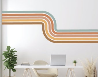 Retro Stripes / Stripe Wall Decals / Retro Stripe Wall Decal / Retro Wall Decor / Nursery Room Decor