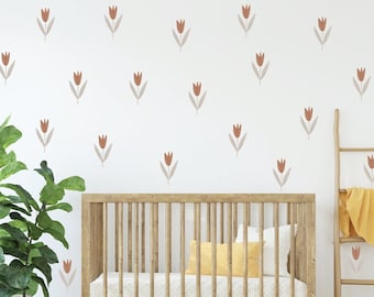 Tulip Flower Wall Decals / Boho Girl's Room Decor / Flower Wall Decals