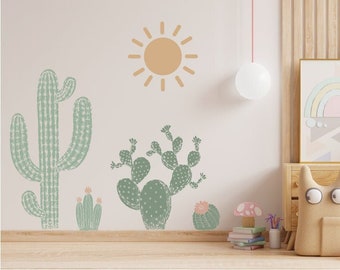 Cactus Wall Decals - Removable Wall Decal - Boho Wall Art -Self Adhesive Wall Decals- Vinyl Wall Decal