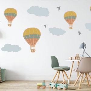 Muurstickers heteluchtballon / Neutrale kinderkamer / Decor speelkamer / Verwijderbare sticker