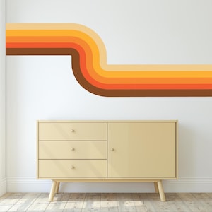 Retro Stripe Wall Decal / Retro Stripes / Stripes Wall Decal / Retro Wall Art / Retro Stripes