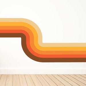 Retro Stripe Wall Decal / Retro Stripes / Stripes Wall Decal / Retro Wall Art / Retro Stripes