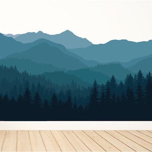 Mountain Wall Mural: Removable Nursery Wall Decal
